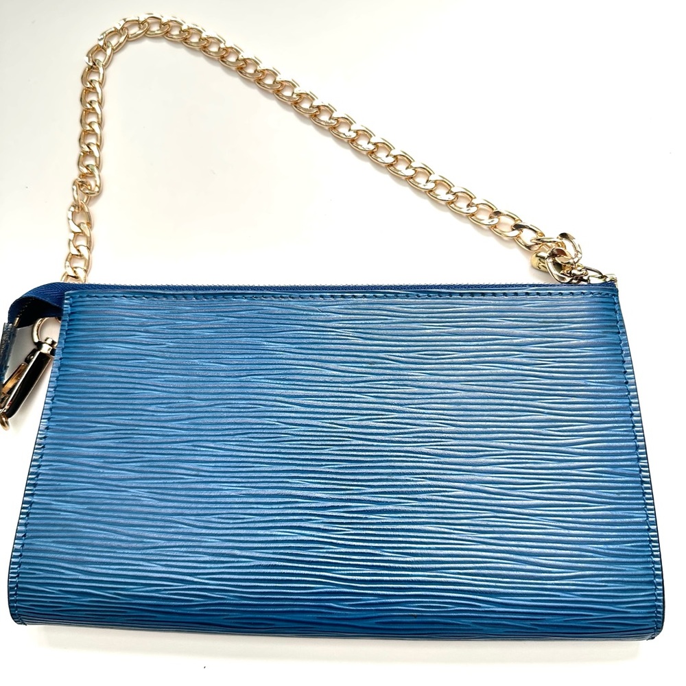 LV blue epi pochette accessories with LV dust bag - Picture 4 of 12